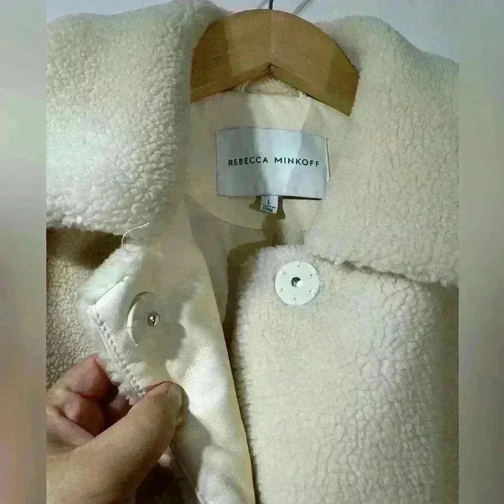 Rebecca Minkoff Harley Teddy Sherpa Shearling Jacket Size Large